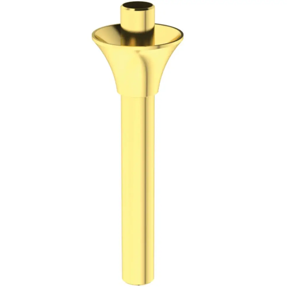 Deckenanschluss in Gold-Finish von Ideal Standard, konisch geformt mit einem Fixierungselement an der Oberseite. Designed für wandmontierte Anwendungen.